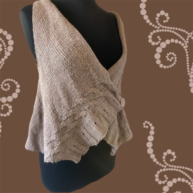 Beige knit vest