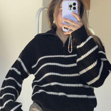 Strickkragenpullover