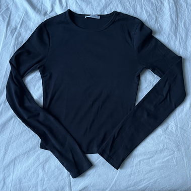 Navy langarm Top