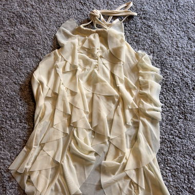 Cream Ruffle Top