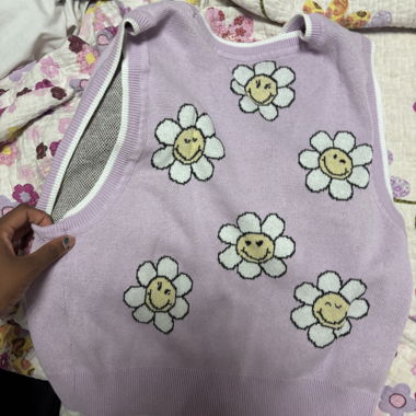 Gilet Lilas à Smiley