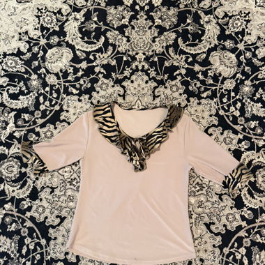 Top con bordo Zebra rosa