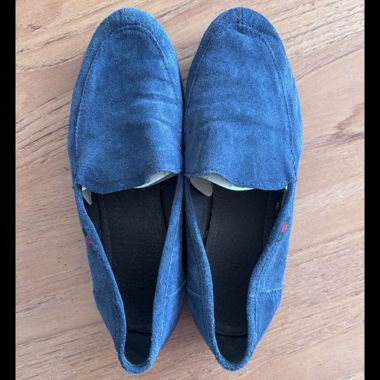 Blauwe Wildleder-Loafer