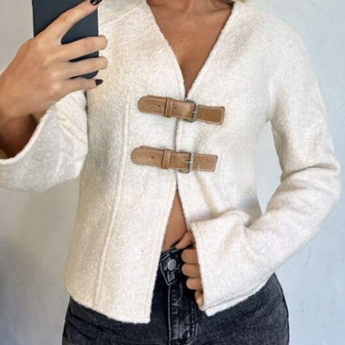 Beige/Weiss-Top