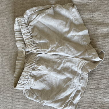 Beige Linen Shorts