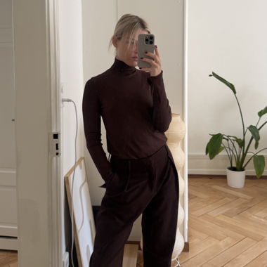 Zara Rollkragen-Strick braun