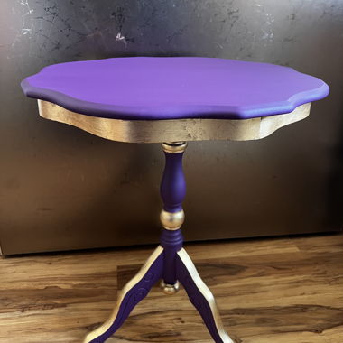 Upcycled Side Table lilac/gold