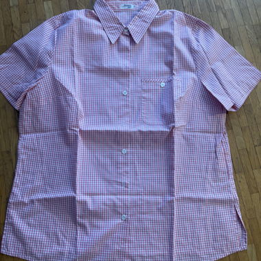 Blusa a quadri rosa/bianco