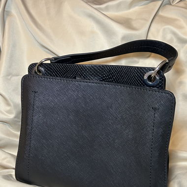 schwarze Lederoptik Handtasche 