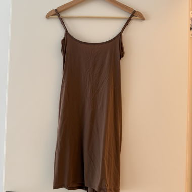 SKIMS brown slip dress