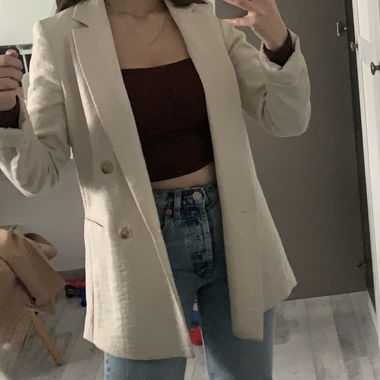 Blazer in Leinenoptik Creme Beige HM