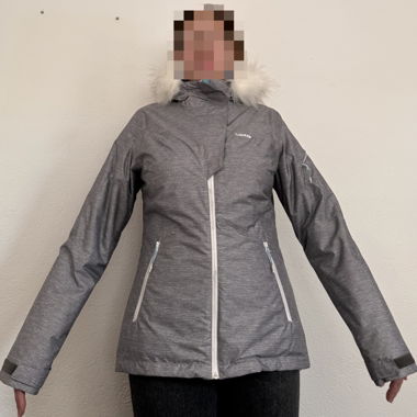 Grau melierte Decathlon-Skijacke