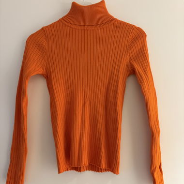 Orange roll-neck sweater