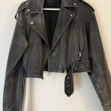Veste Biker gris-noir
