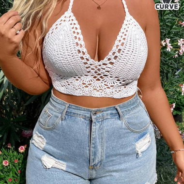 Top blanc en tricot