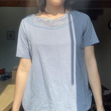 light blue t-shirt