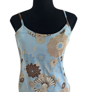 Y2K Mesh Top – Blumenmuster