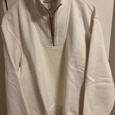 H&M: Weisses Half-Zip-Sweatshirt