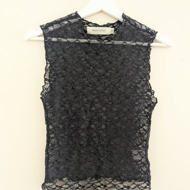 Top en Mesh Noir Broke und Schön NEUF
