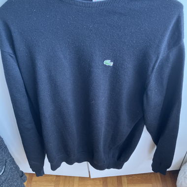 Schwarzer Lacoste-Strickpullover