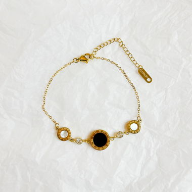 Bracelet Chaîne - Plaqué Or 18k avec Zircon - ROMA