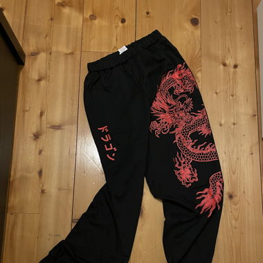 Japanese Black Jogging Pants with Writings