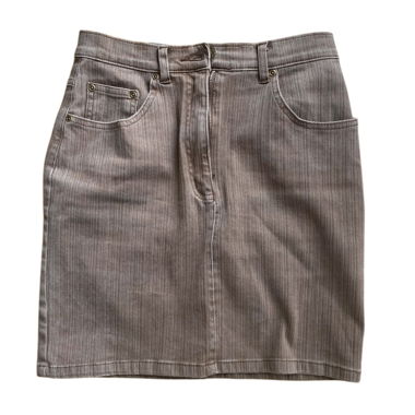 Gonna mini in denim marrone
