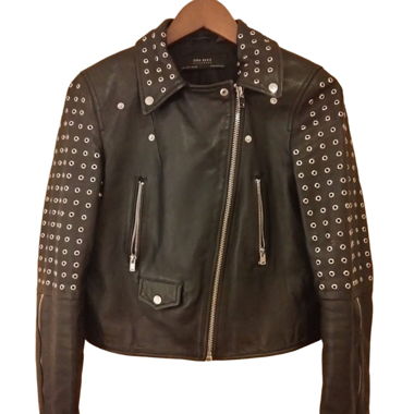 Zara giacca bikers ecopelle con borchie