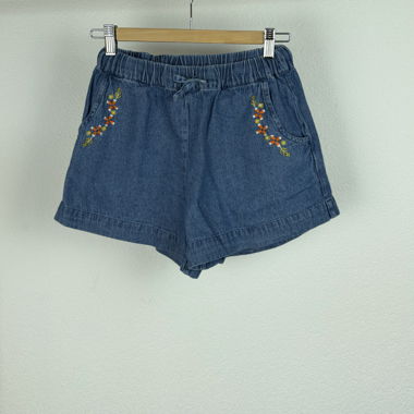 Short en jean brodé