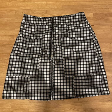 Jupe crayon carreaux noir et blanc