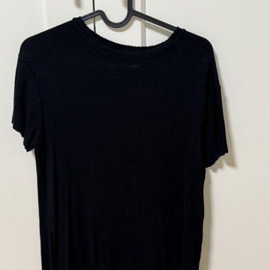 Black Pleated T-Shirt
