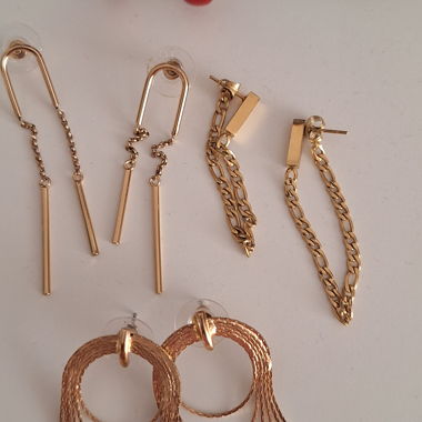 Set Vintage-Ohrhänger in Gold