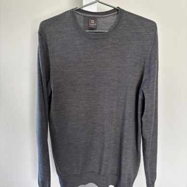 Grey Men's Sweater in Pure Merino Wool