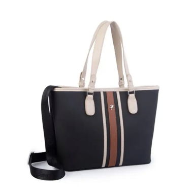 Two-tone Shoulder Bag with Stripes