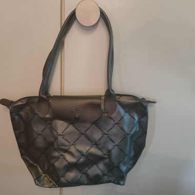Schwarze Longchamp Falt-Tote-Tasche