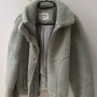 Pull&Bear Sage Green Sherpa Jacket