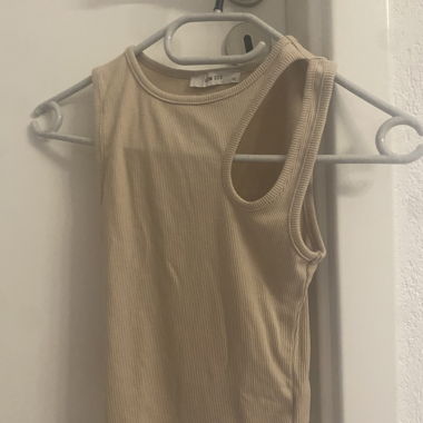 Top smanicato beige a coste LCW ECO XS