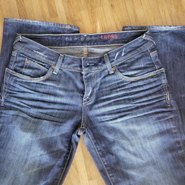 Blue low rise jeans