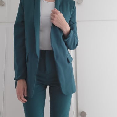 Ensemble Costume en Blazer Bleu Turquoise