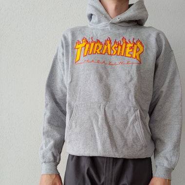 thrasher skate hoodie/grey