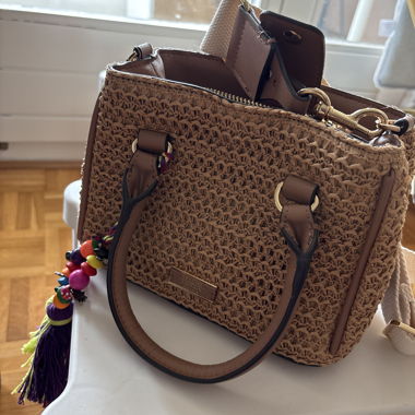 Sac cabas tresse brun