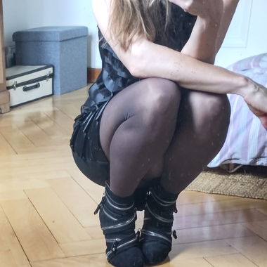 High Heels / Boots schwarz Reissverschluss Gr. 38