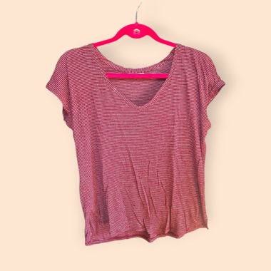 Gestreiftes T-Shirt bordeaux/weiß Shana S