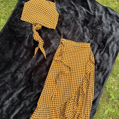 ZweiteilerCrop Top & Wrap Skirt Set