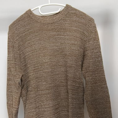 Pull bicolore crême et beige