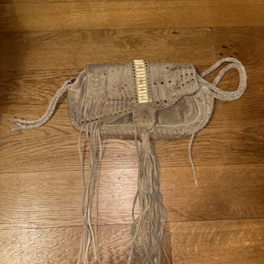 ALL SAINTS CLUTCH VELOURLEDER