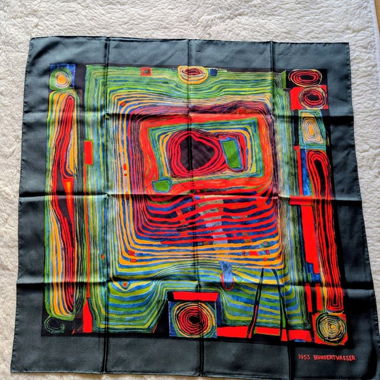Fazzoletto di seta Hundertwasser, annata 1953 - come nuovo