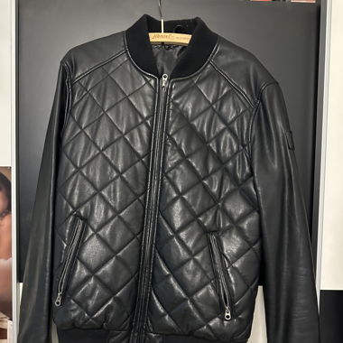 Schwarze Leder Jacke 