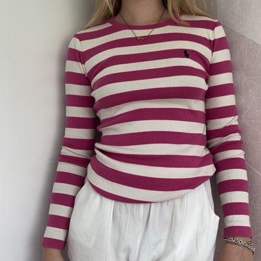 Long sleeve top Ralph Lauren pink striped 