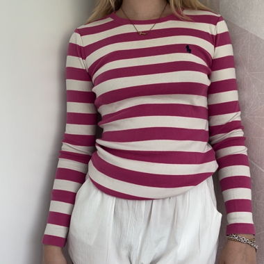 Long sleeve top Ralph Lauren pink striped 
